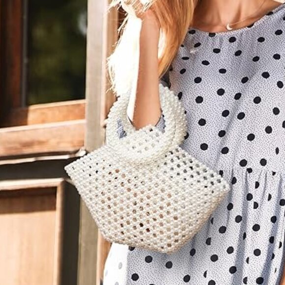 Neiman Marcus SIlk-Lined Pearl Clutch Purse - Picture 6 of 6